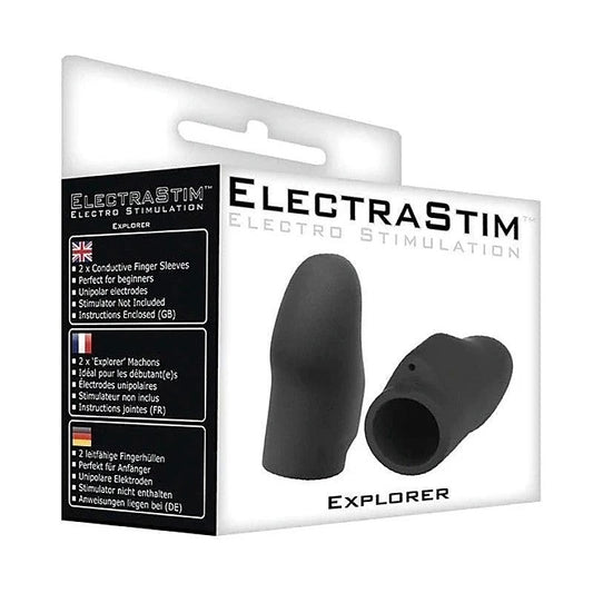 Silicone Noir Explorer Finger Sleeves by Electrastim