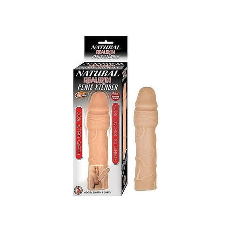 NATURAL REALSKIN 3" Vibrating Penis Extender Sleeve
