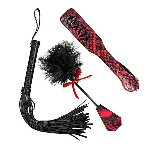 LOVERS KITS Bondage Whip, Tickler, and Paddle by Nasstoys