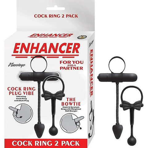 ENHANCER Cockring & Stretchy Butt Plug Set by Nasstoys