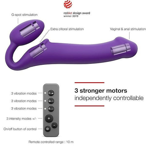3 Motors Vibrating Bendable Strap-On - Large by Strap-On-Me