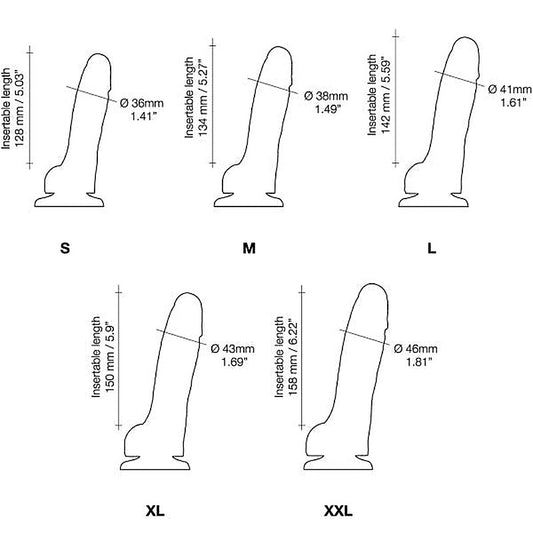 Sliding Skin Realistic Dildo - Black by Strap-On-Me