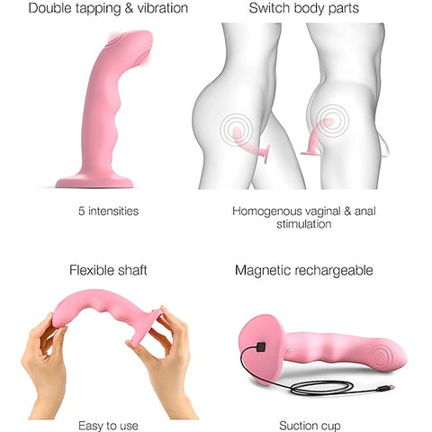 Tapping Vibrating Dildo Wave by Strap-On-Me