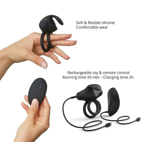 Dual-Cock Ring Remote Vibrator with Clit Stimulation