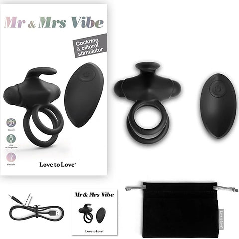 Dual-Cock Ring Remote Vibrator with Clit Stimulation
