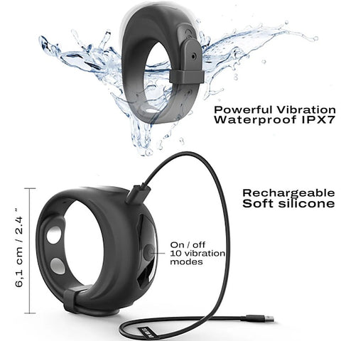 Vibrating Comfort-Fit Cock Ring by Marc Dorcel Toys