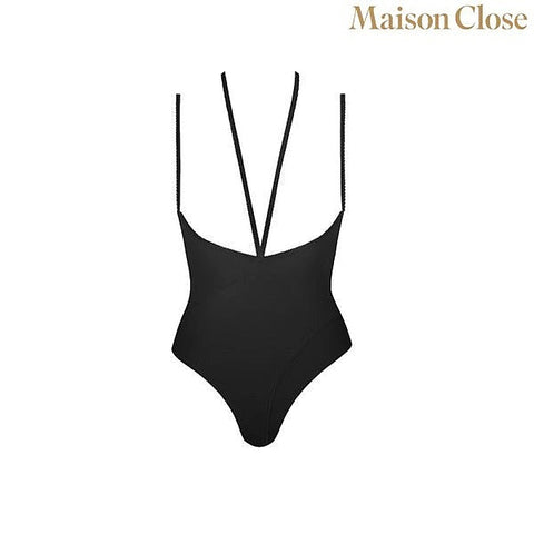 Black Bodysuit Thong With Naked Breast by Maison Close