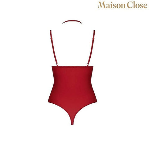 Red Bodysuit Thong With Naked Breast by Maison Close