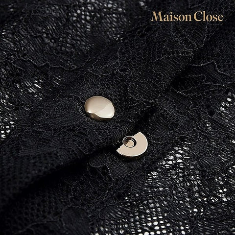 Lace-Detailed Curve-Hugging Bodysuit by Maison Close