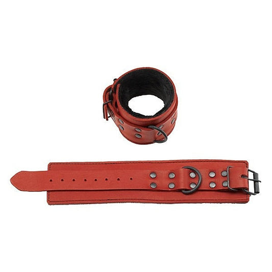 Redline Faux Leather Wrist Restraints by Spartacus