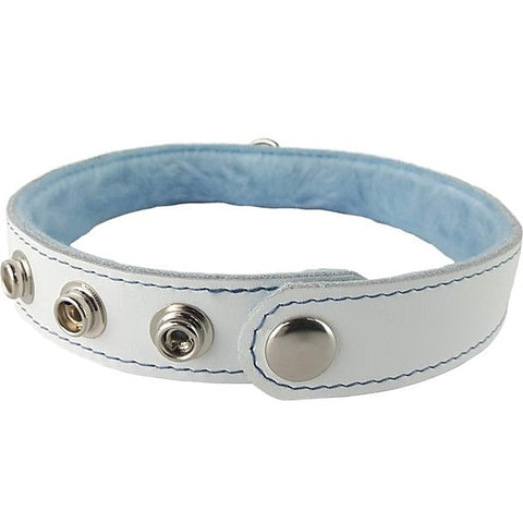 Blue Fur-Lined Leather Collar by Spartacus