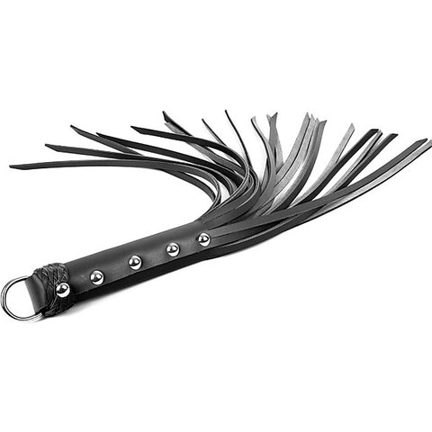 Black Leather 30-Inch Strap Flogger