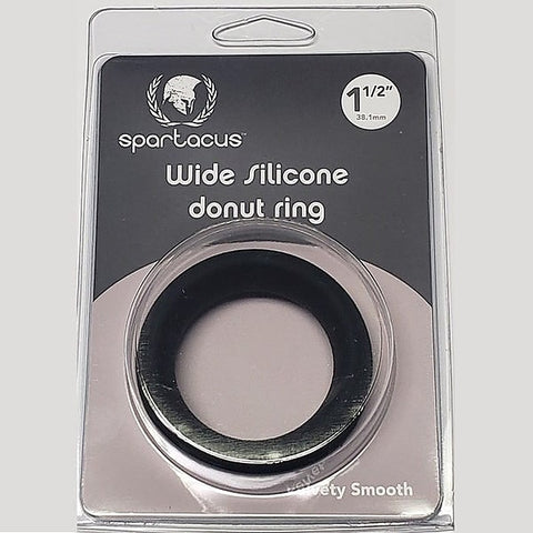Wide Silicone Donut Cock Ring Black by Spartacus Enterprises