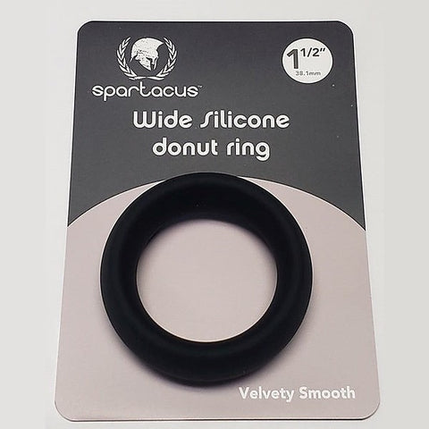 Wide Silicone Donut Cock Ring Black by Spartacus Enterprises