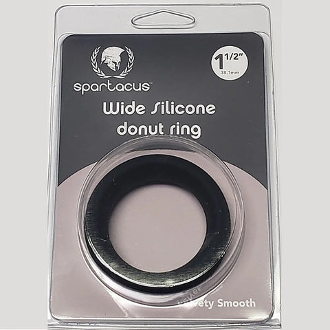 Wide Silicone Donut Cock Ring Black by Spartacus Enterprises