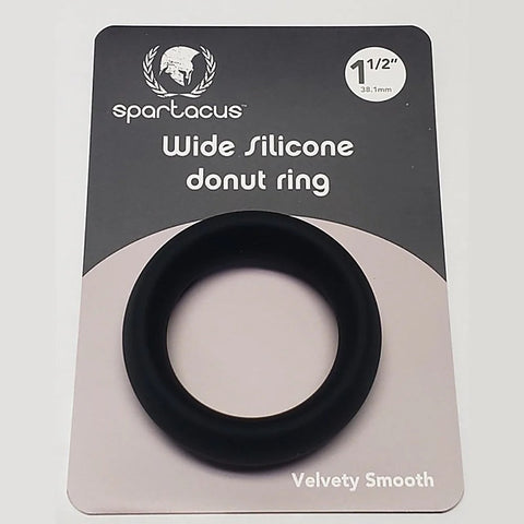 Wide Silicone Donut Cock Ring Black by Spartacus Enterprises