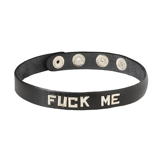 Leather Wordband Collar by Spartacus Enterprises