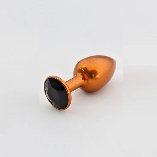 Orange Aluminum Butt Plug With Gem Medium
