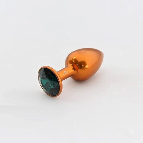 Orange Aluminum Butt Plug With Gem Medium