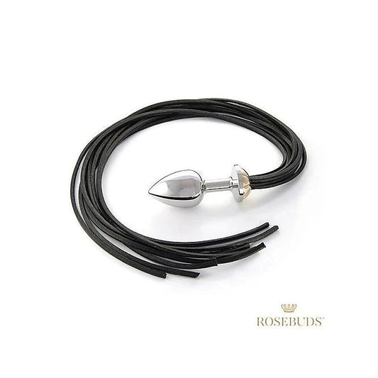 Intimate Fusion - Luxurious Metal Plug and Leather Whip Set