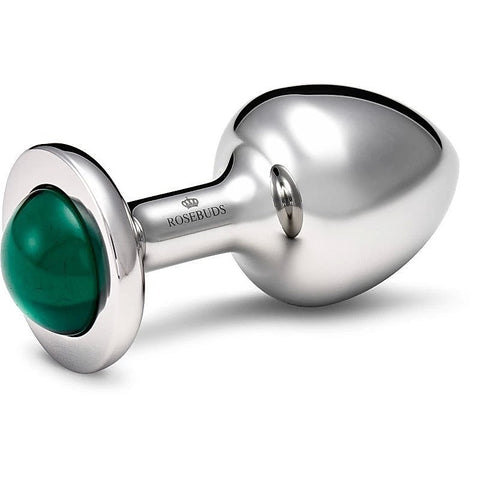 Stainless Steel Anal Plug Small With Malachite Gem