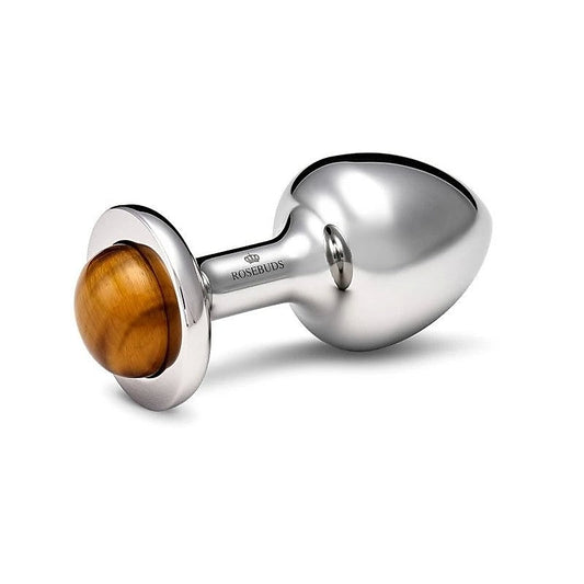 Luxury Stainless Steel Anal Plug with Tiger Eye by Rosebuds