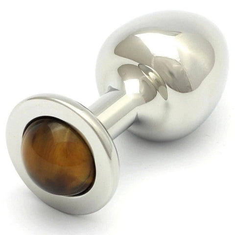 Luxury Stainless Steel Anal Plug with Tiger Eye by Rosebuds