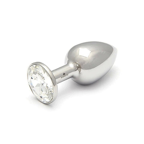 Luxurious Aluminium Black Butt Plug - Jeweled Clear XL