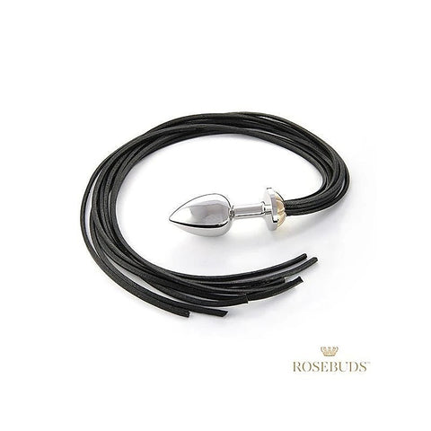 Luxe Black Long Leather Whipbud XL by Rosebuds Jewelry