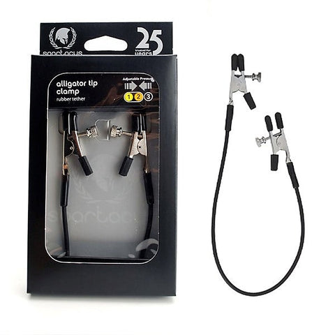 Blackline Alligator Tit Clamps With Rubber Tether
