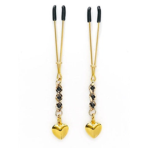 Tweezer Nipple Clamp With Heart Pendant