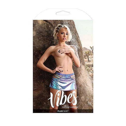 Vibes Plur Holographic Skirt by Fantasy Lingerie