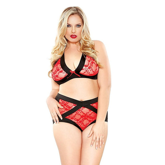 Curve Two Tone Lace Peek-A-Boo Cutout by Fantasy Lingerie