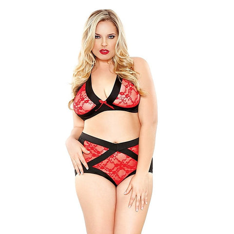 Curve Two Tone Lace Peek-A-Boo Cutout by Fantasy Lingerie