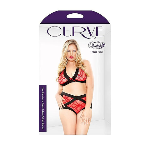 Curve Two Tone Lace Peek-A-Boo Cutout by Fantasy Lingerie