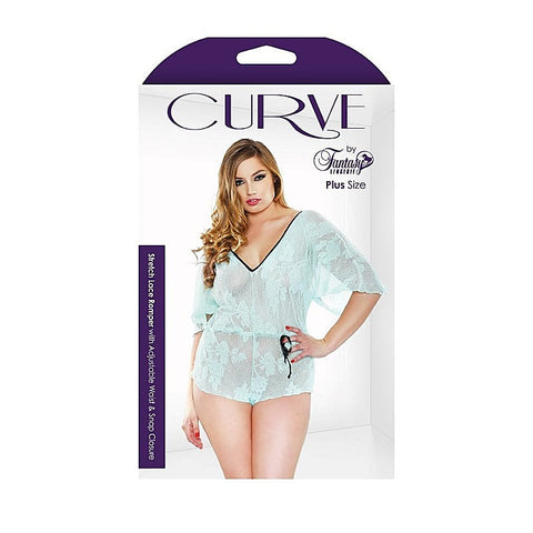 Curve Stretch Lace Romper with Adjustable Waist