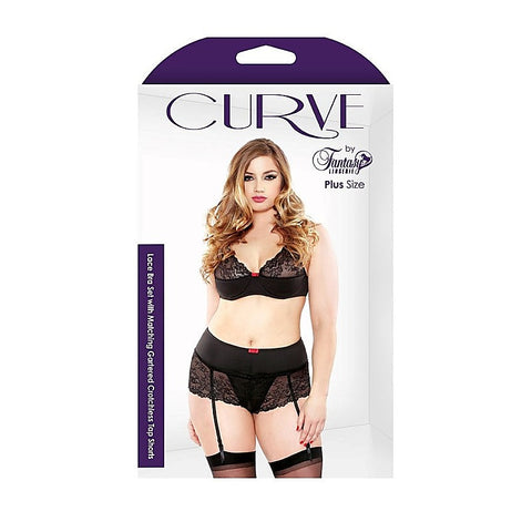 Curve Lace Bra with Crotchless Tap Shorts