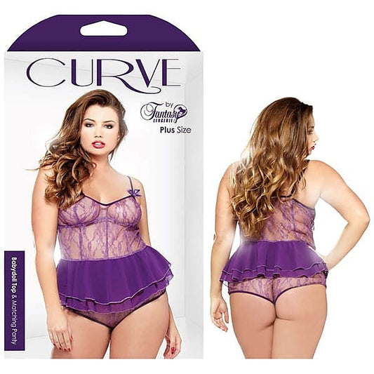 Curve Babydoll Top & Panty by Fantasy Lingerie