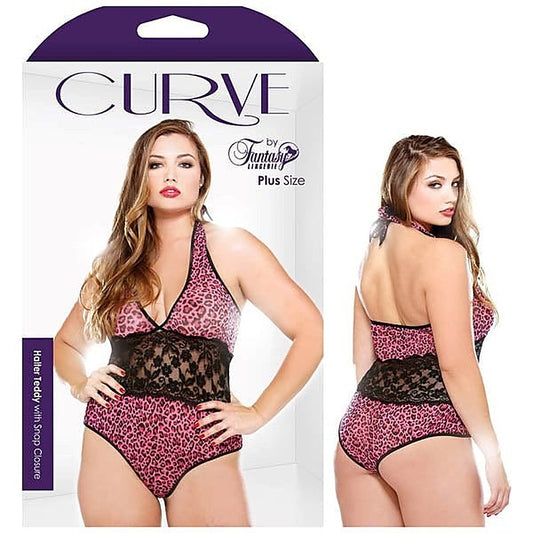 Curve Halter Teddy With Snap Closure by Fantasy Lingerie