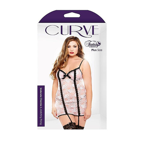 Curve Chemise & Matching Thong & Ribbon by Fantasy Lingerie