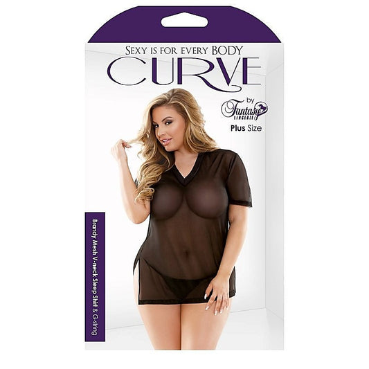 Curve Brandy Mesh Sleep Shirt and G-String