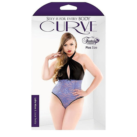 Curve Lolita Micro And Lace Teddy by Fantasy Lingerie