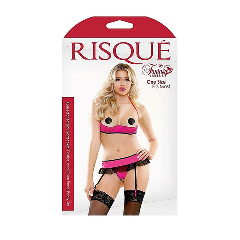 RISQUE Xposed Bra, Garter, Pasties & Panty