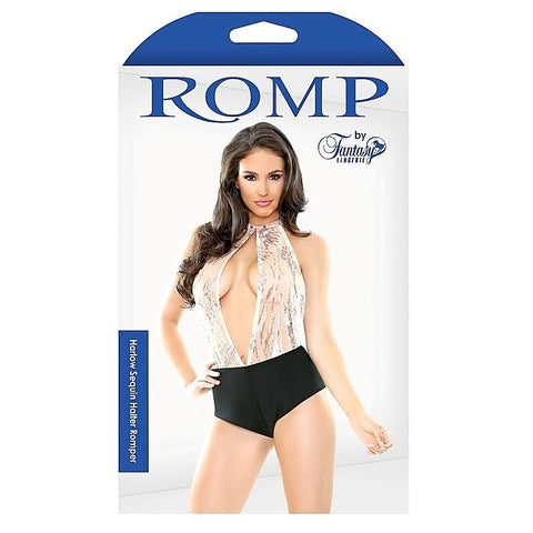 ROMP Harlow Sequin Halter Romper by Fantasy Lingerie