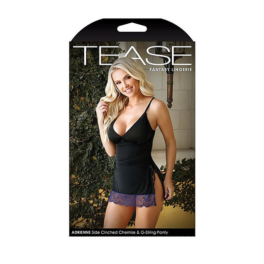 TEASE ADRIENNE Cinched Chemise & G-String