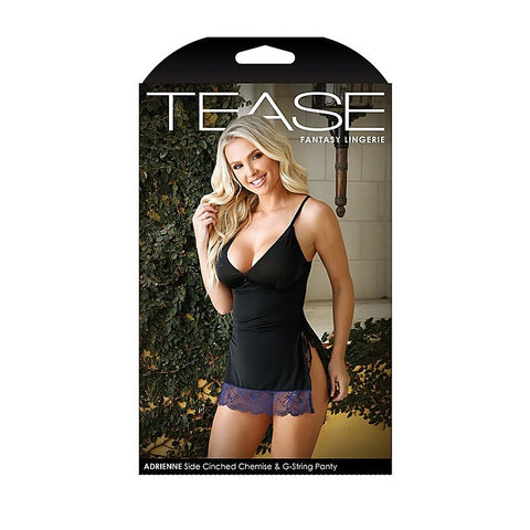 TEASE ADRIENNE Cinched Chemise & G-String