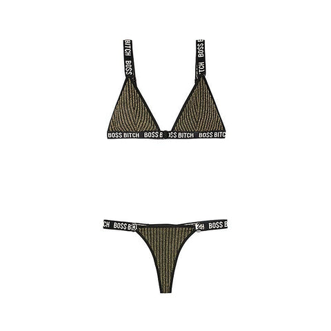 VIBES BOSS BITCH Bralette & Thong Set by Fantasy Lingerie