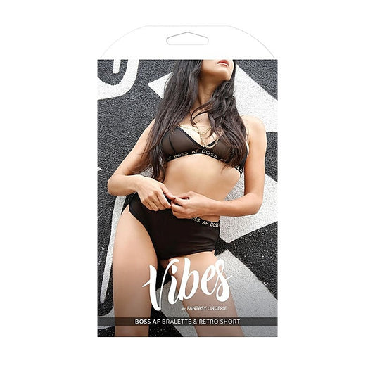 VIBES BOSS AF Bralette & Retro Short by Fantasy Lingerie