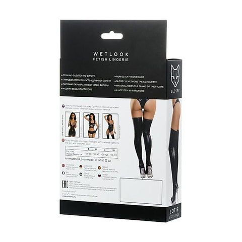 Glossy Lotis Wetlook Stockings by ToyFa