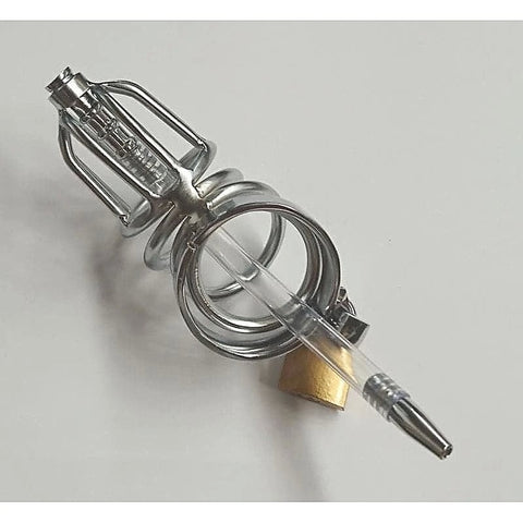 Hoop Male Chastity Cage with Urethral Tube by BDStyle